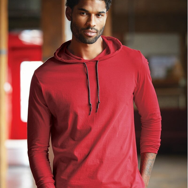 Unisex Softstyle® Lightweight Hooded Long Sleeve T-Shirt Thumbnail