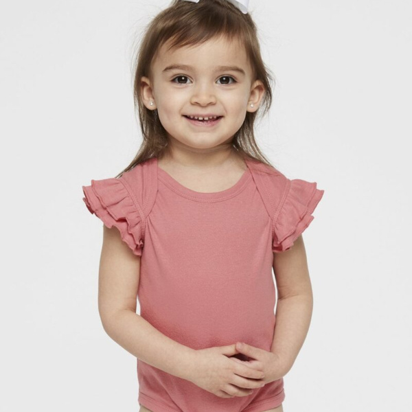 Infant Flutter Sleeve Baby Rib Bodysuit Thumbnail