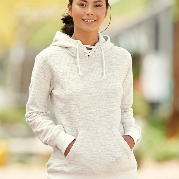 Women’s French Terry Sport Lace Scuba Hooded Sweatshirt Thumbnail
