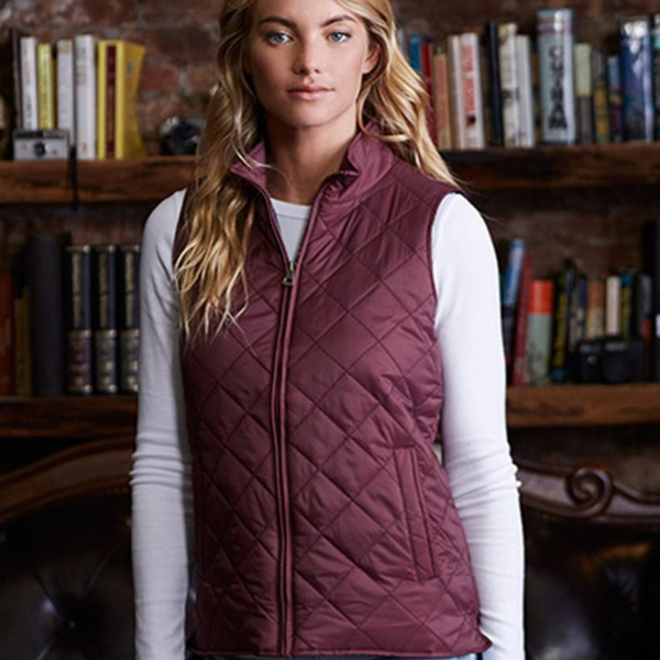 Women's Vintage Diamond Quilted Vest Thumbnail