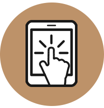 Touchscreen icon representing dependable customer service